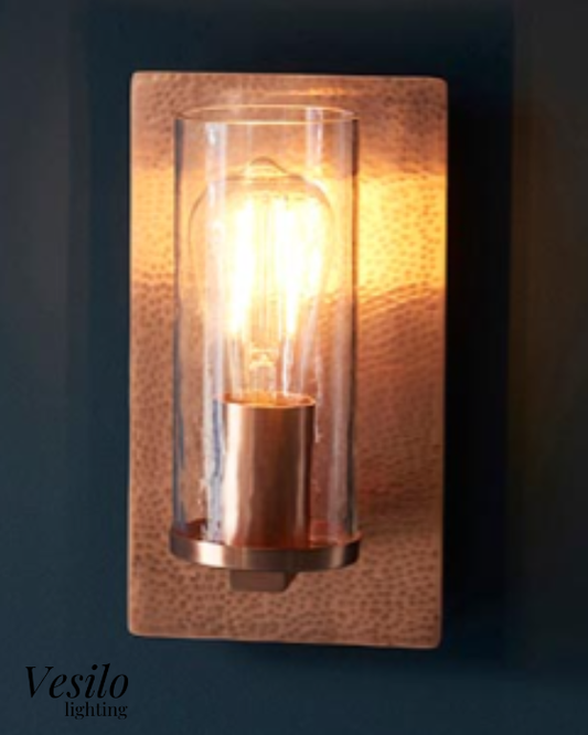 Vesilo Lighting Forge Hammered Copper Wall Light