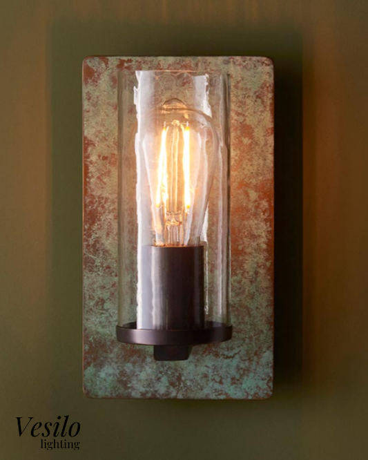 Vesilo Lighting Forge Verdigris Bronze Wall Light