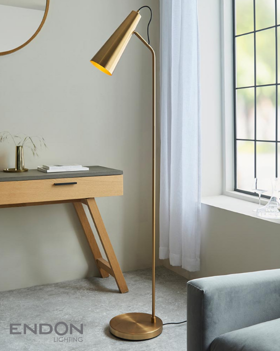 Endon Karna Antique Brass Task Floor Lamp