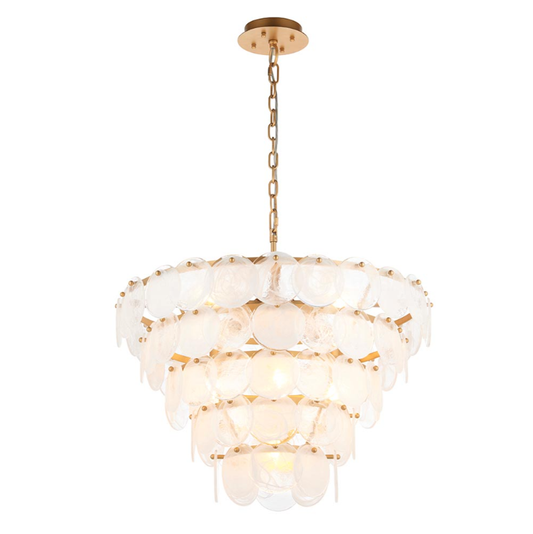 Vesilo Lighting Ethereal Tiered White & Clear Glass Pendant