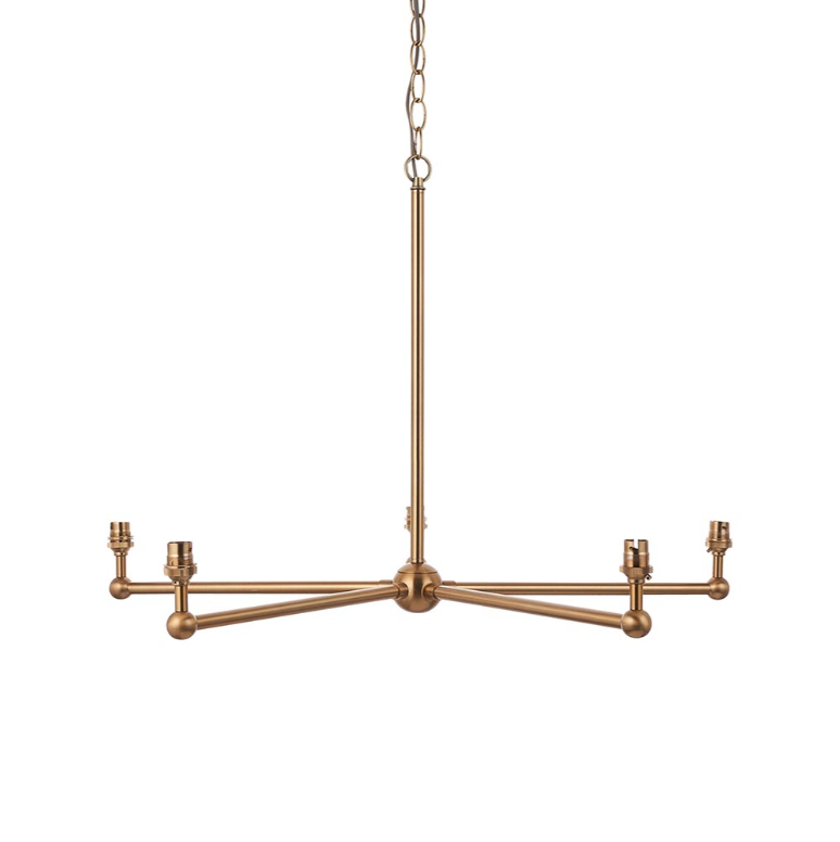 Endon Santiago 5 Light Brass Straight Pendant (Fitting Only)