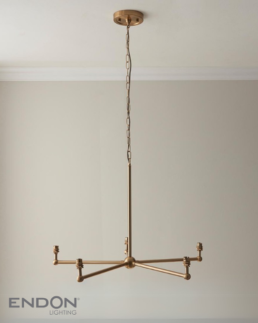 Endon Santiago 5 Light Brass Straight Pendant (Fitting Only)