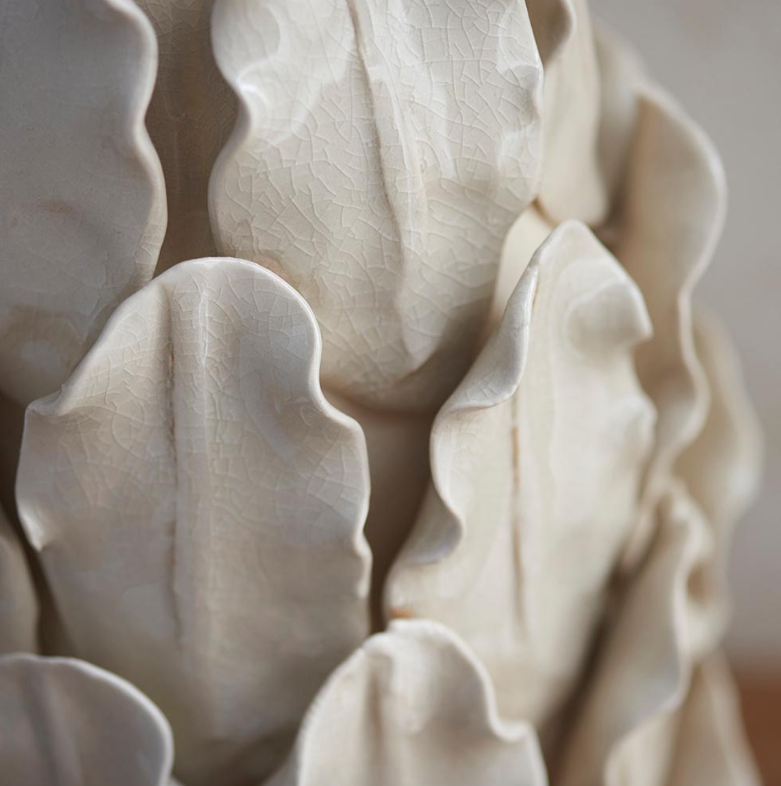 Endon Layered Leaf Ivory Large Table Lamp (Base Only)