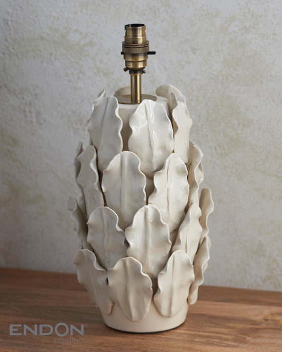 Endon Layered Leaf Ivory Large Table Lamp (Base Only)