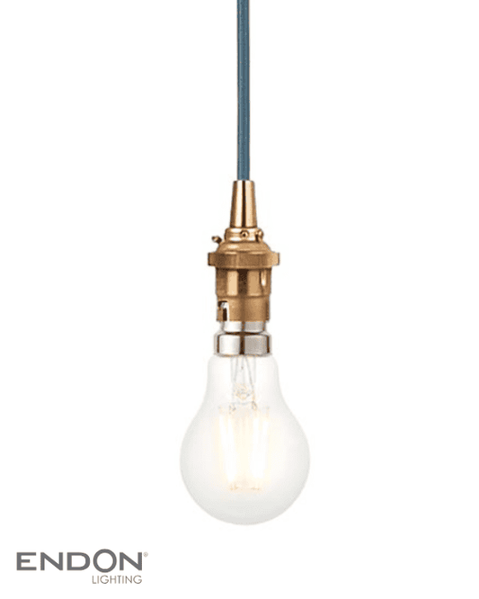 Endon Eltham Blue & Brass Cable Suspension Set