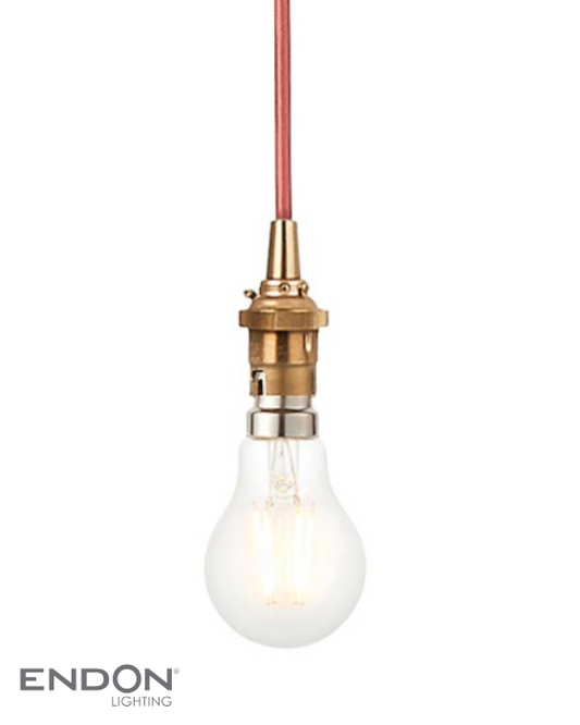 Endon Eltham Red & Brass Cable Suspension Set