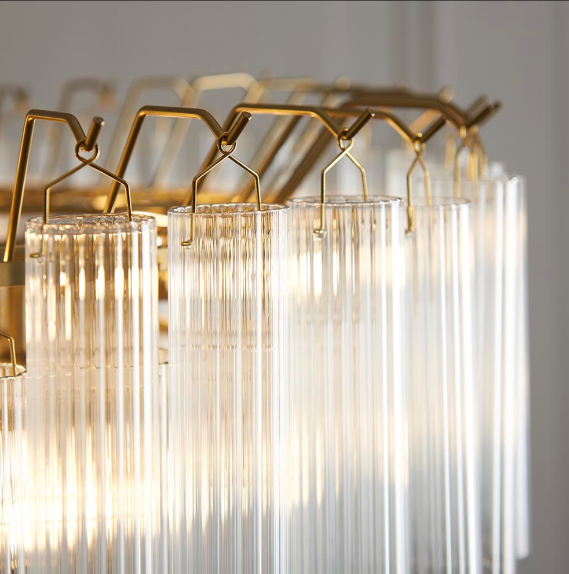 Endon Toulouse 12 Light Brass & Clear Glass Pendant
