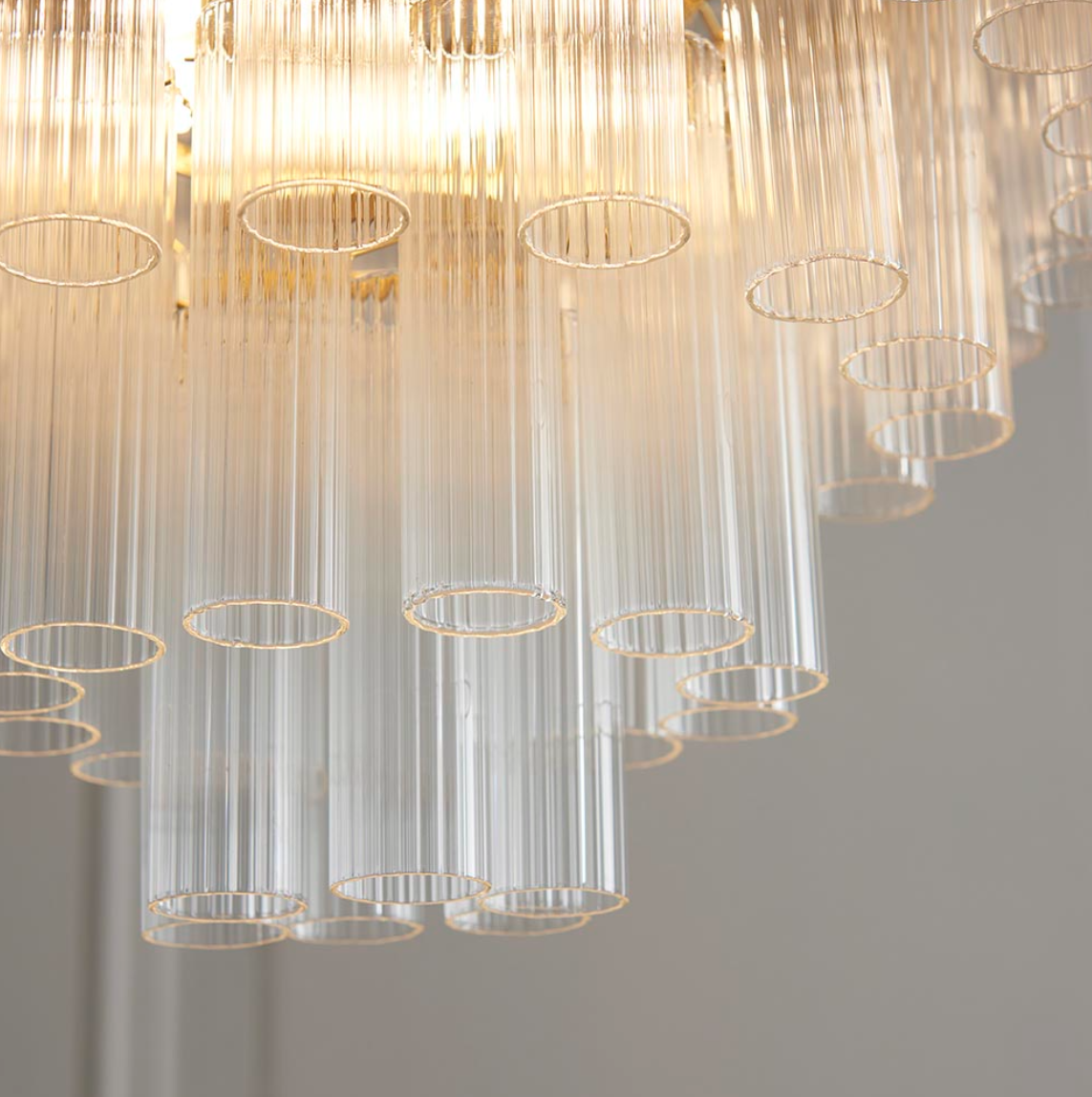 Endon Toulouse 12 Light Brass & Clear Glass Pendant