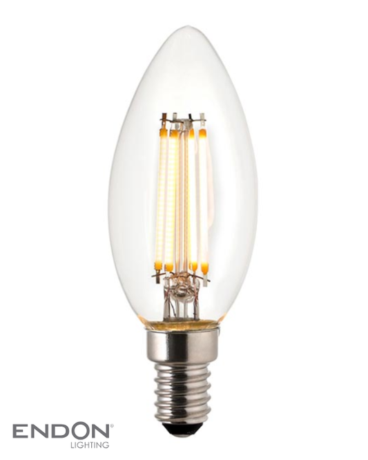 Endon E14 LED Warm White Filament Candle Bulb (Non-dimmable)