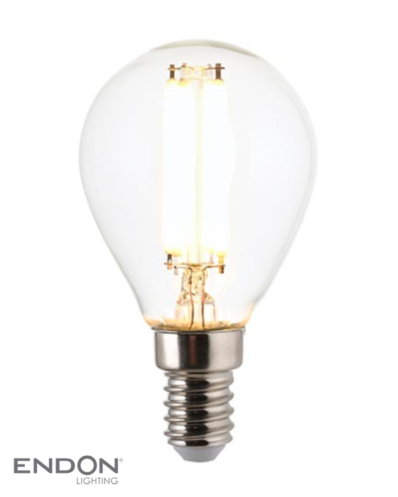 Endon White Filament E14 LED Warm White Golf Bulb (Non-dimmable)