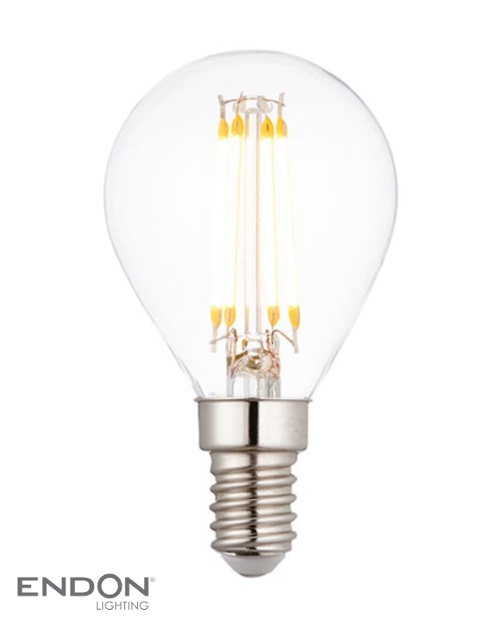 Endon Ultra Efficient Class A E14 LED Filament Warm White Golf Bulb (Non-Dimmable)