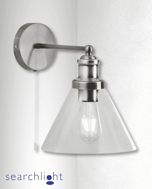 Searchlight Pyramid Glass & Chrome Wall Light