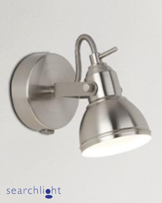 Searchlight Focus Satin Silver Wall Spotlight