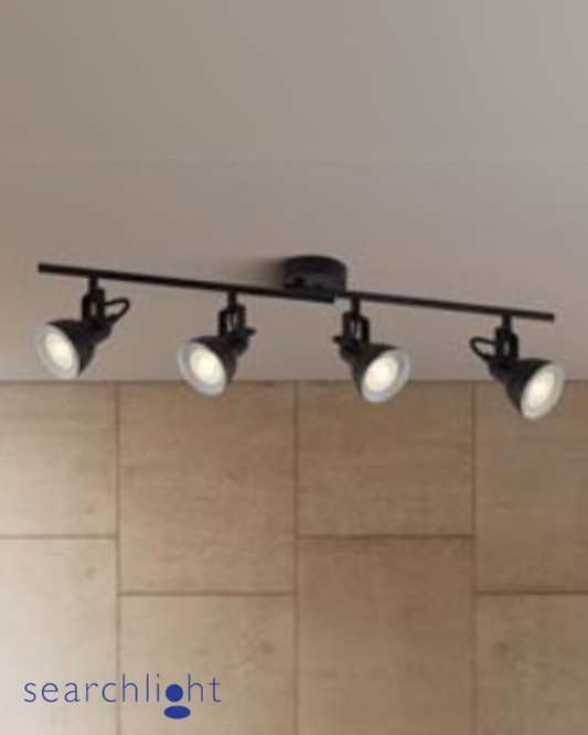 Searchlight Focus 4 Light Black Split Bar Spotlight