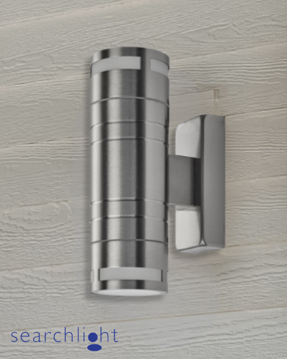 Searchlight Metro Glass & Stainless Steel Outdoor Wall Light