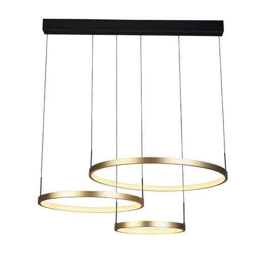 Searchlight Grace 3 Ring LED Gold & Black Metal Pendant