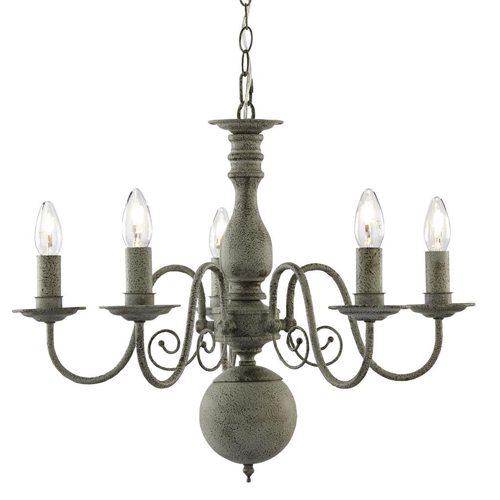 Searchlight Greythorne Textured Grey 5lt Pendant
