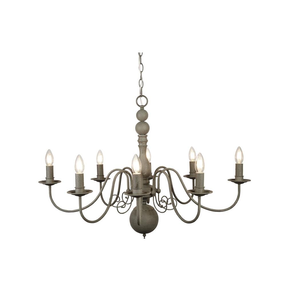 Searchlight Greythorne 8 Light Textured Grey Pendant