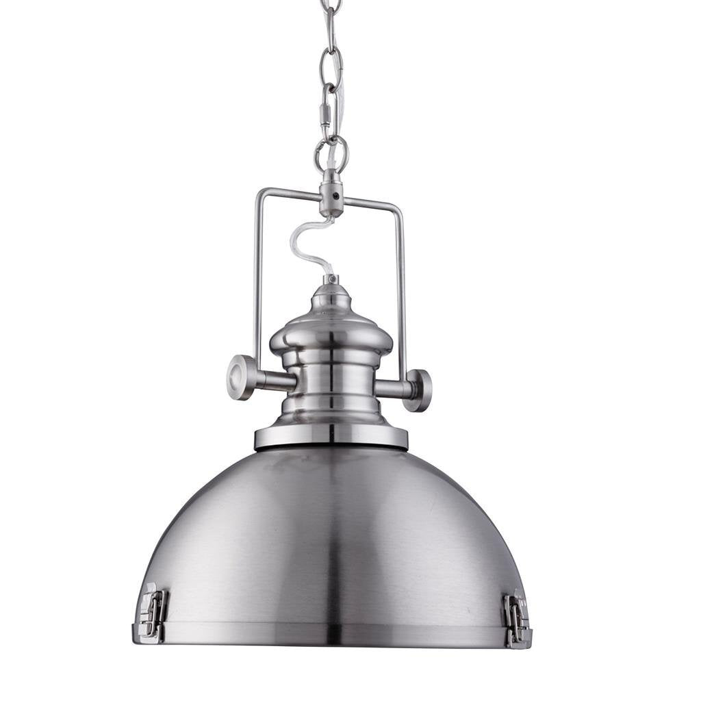 Searchlight Louisiana Industrial Satin Silver Metal Pendant