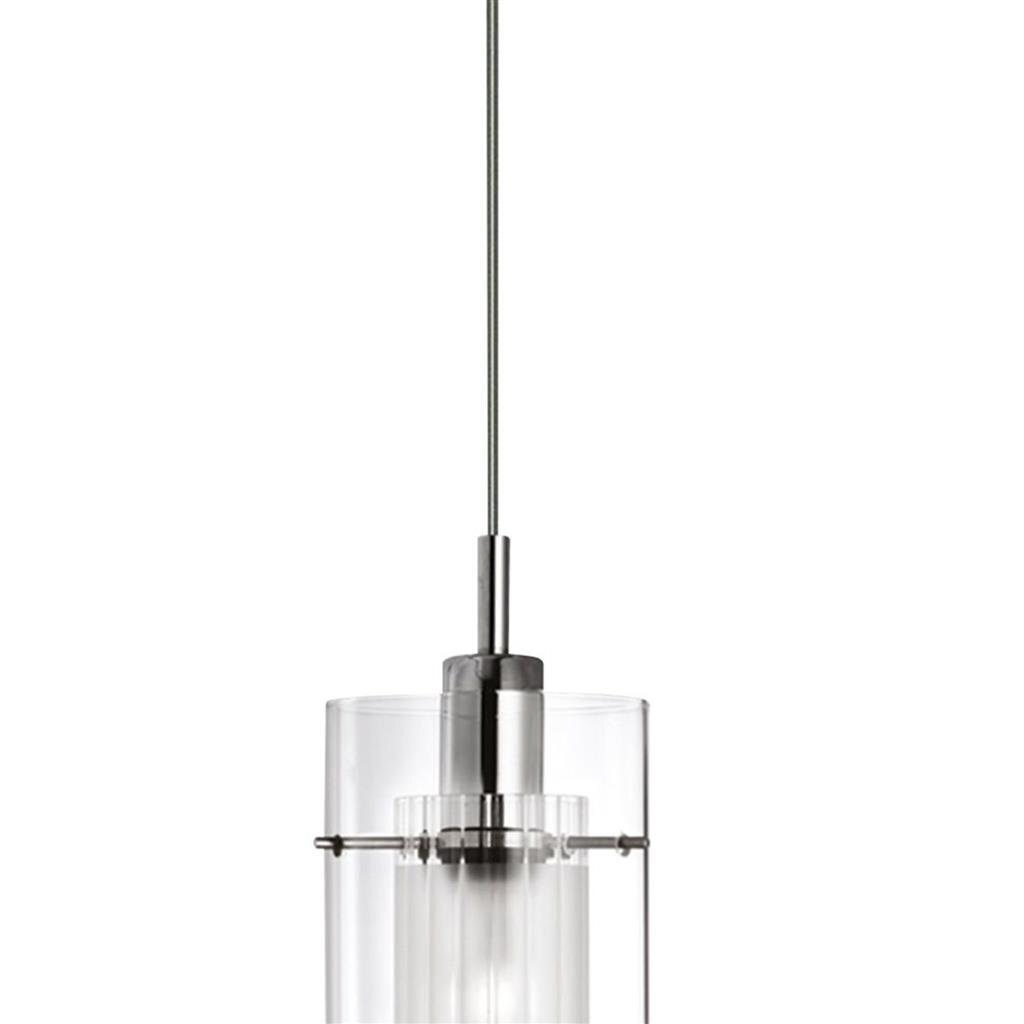 Searchlight Duo I Silver Cylinder Pendant