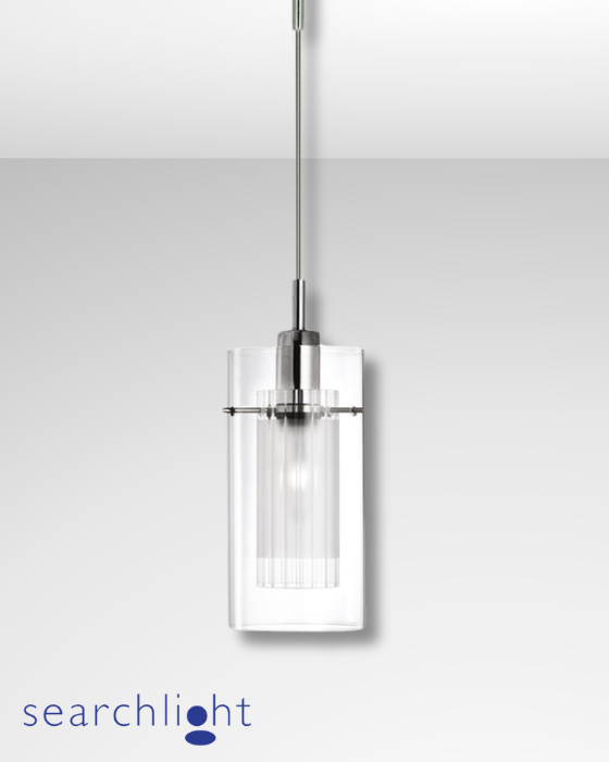 Searchlight Duo I Silver Cylinder Pendant