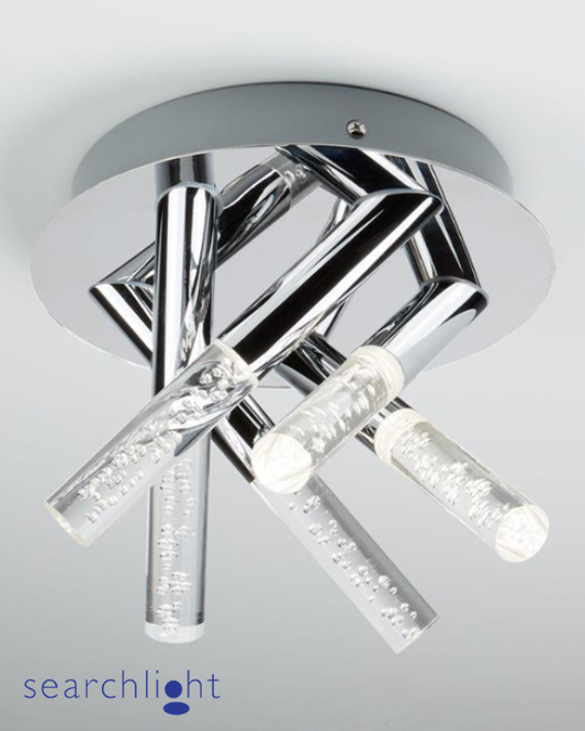 Searchlight Bubbles Bathroom IP44 LED Chrome 5 Light Flush