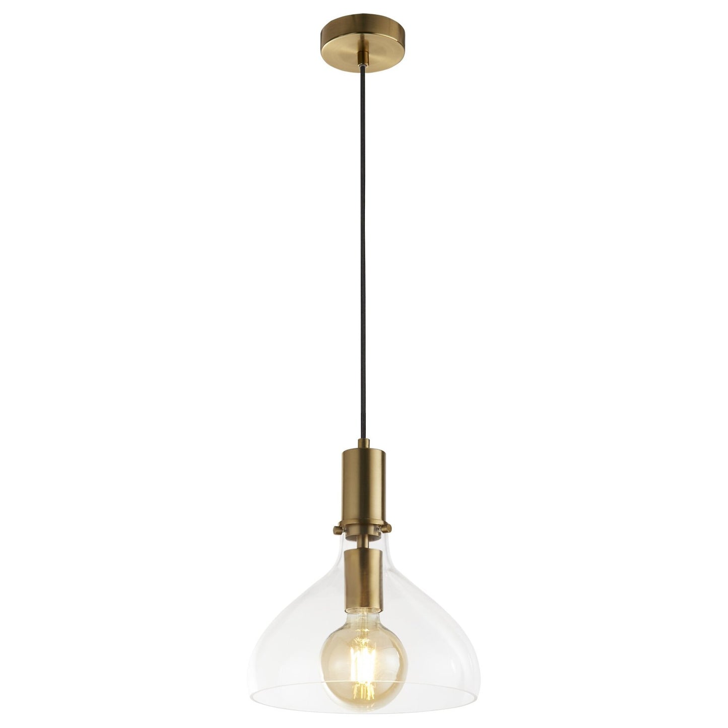 Searchlight Margarita Brass Metal & Glass Pendant