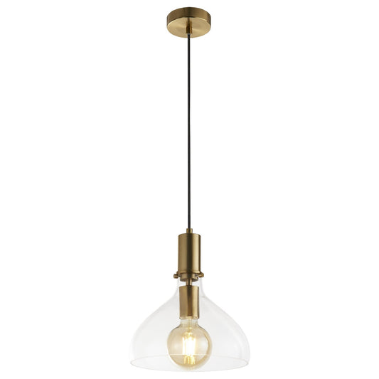 Searchlight Margarita Brass Metal & Glass Pendant