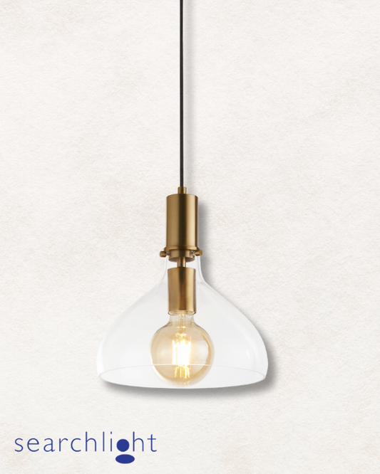 Searchlight Margarita Brass Metal & Glass Pendant