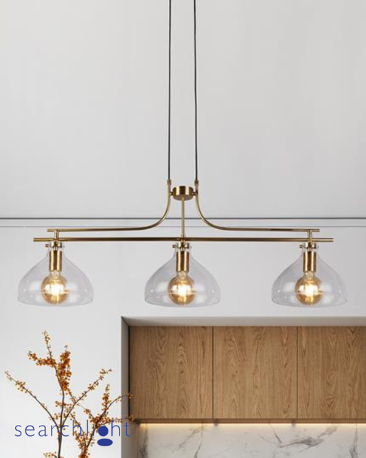 Searchlight Margarita 3lt Brass Metal & Glass Bar Pendant