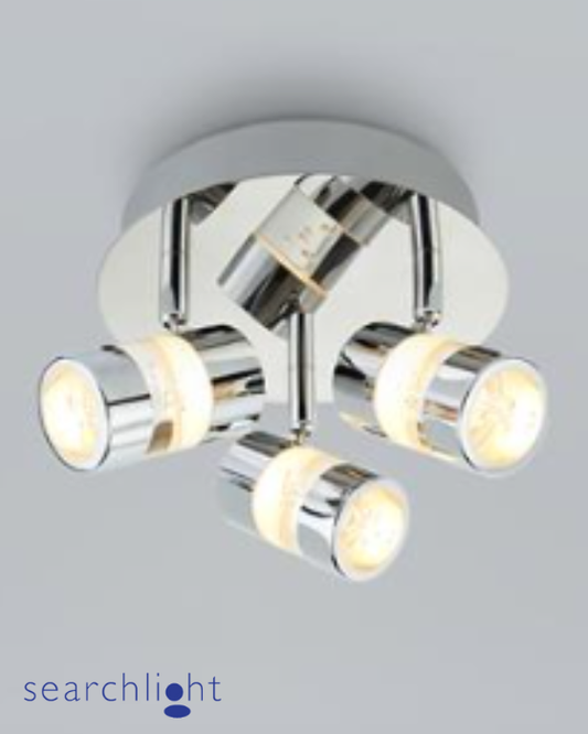 Searchlight Bubbles Bathroom IP44 LED 3 Light Chrome Round Spotlight