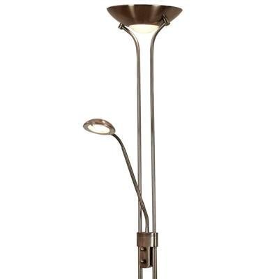 Searchlight Mother & Child Satin Antique Brass & Glass Floor Lamp