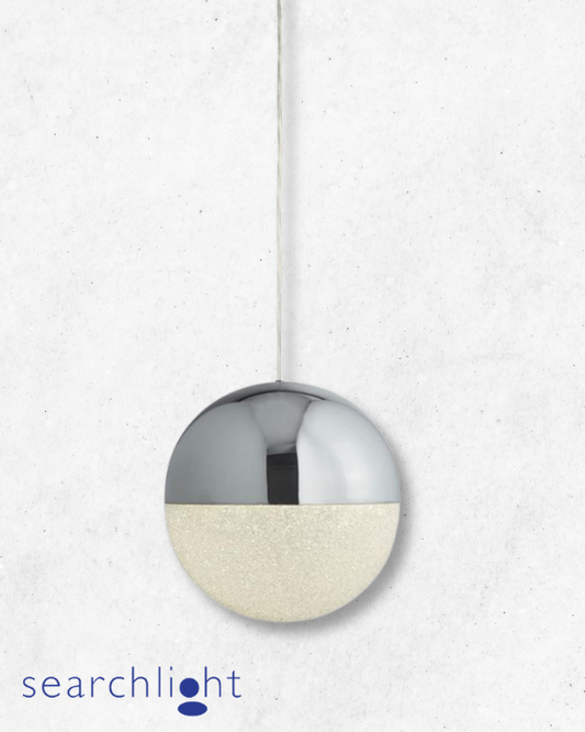 Searchlight Marbles LED Crushed Ice & Chrome Pendant