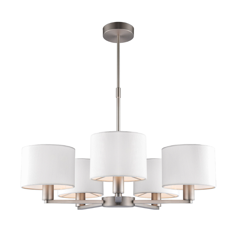Endon Daley 5 Light Nickel Pendant with Shades