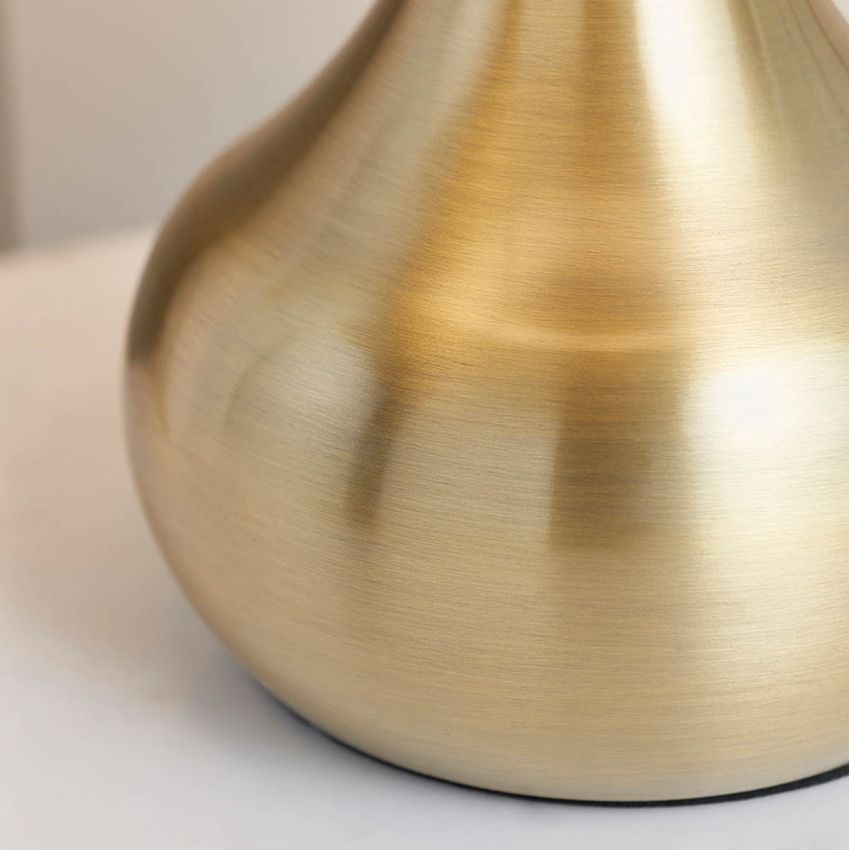 Endon Piccadilly Taupe & Brass Touch Table Lamp