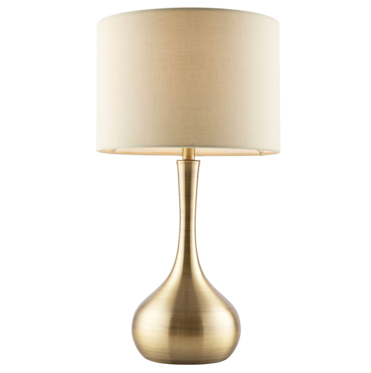 Endon Piccadilly Taupe & Brass Touch Table Lamp