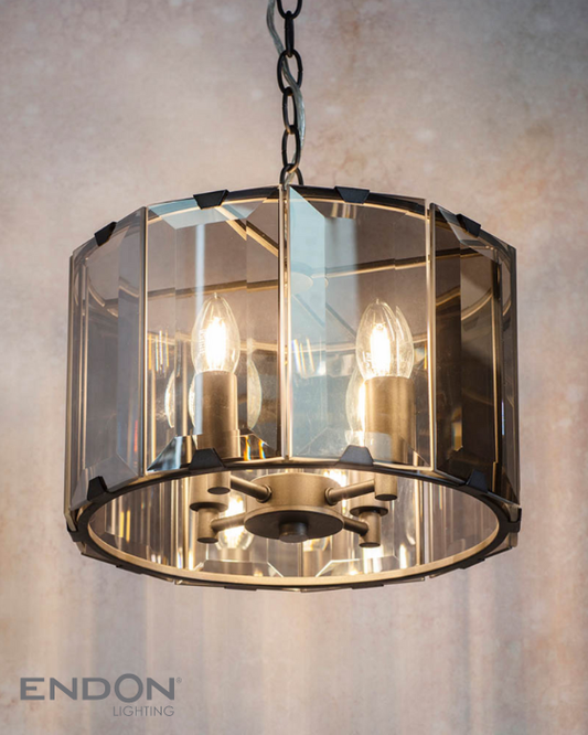 Endon Clooney 4 Light Smoked Glass Pendant