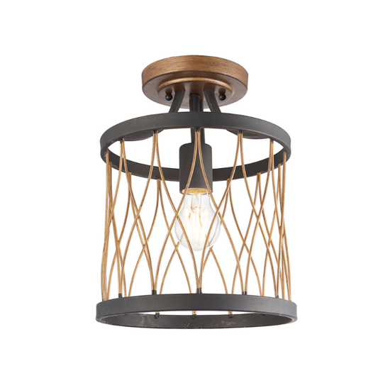 Endon Heston Black & Bronze Semi Flush