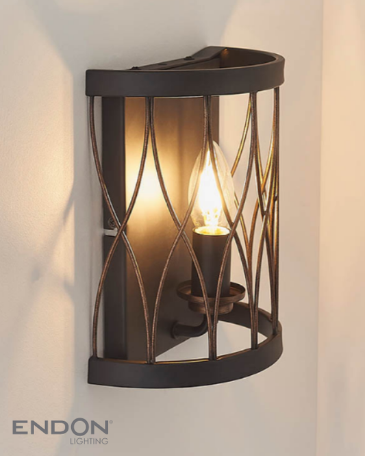 Endon Heston Black & Bronze Wall Light