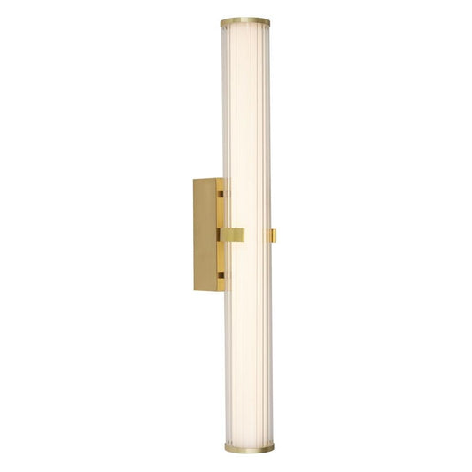 Searchlight Clamp Bathroom IP44 Gold Ribbed Clear & Opal Diffuser Wall Light