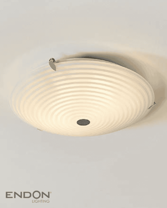 Endon Roundel 2 Light Chrome & Opal Glass Flush