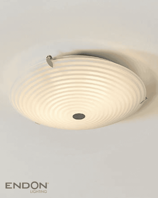 Endon Roundel 2 Light Chrome & Opal Glass Flush