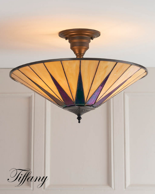 Tiffany Dark Star 3 Light Semi Flush