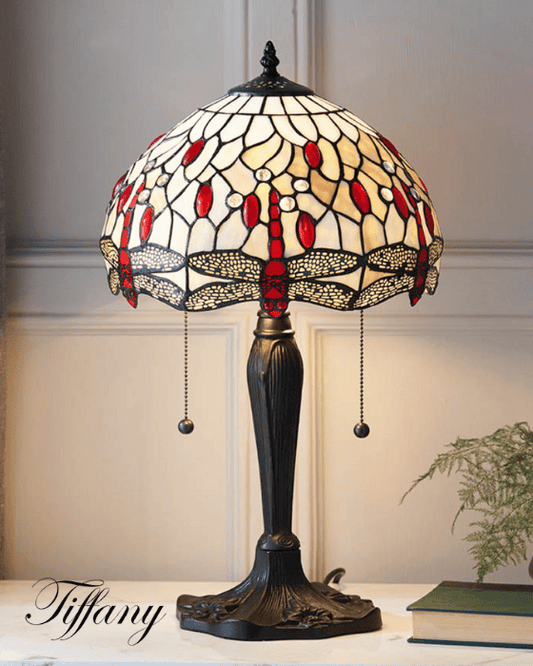 Tiffany Dragonfly Beige Small Table Lamp