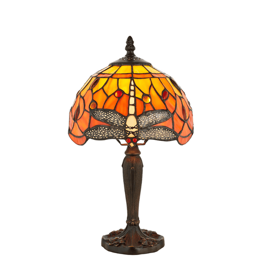Tiffany Dragonfly Flame Orange Mini Table Lamp