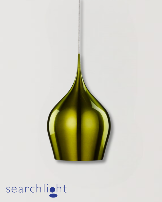 Searchlight Vibrant Metallic Green Metal Pendant