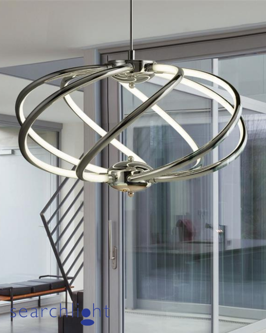 Searchlight Magic 7 Light Chrome & Opal Acrylic Pendant