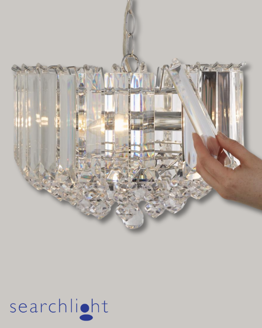 Searchlight Sigma 4lt Chrome & Acrylic Beaded Pendant