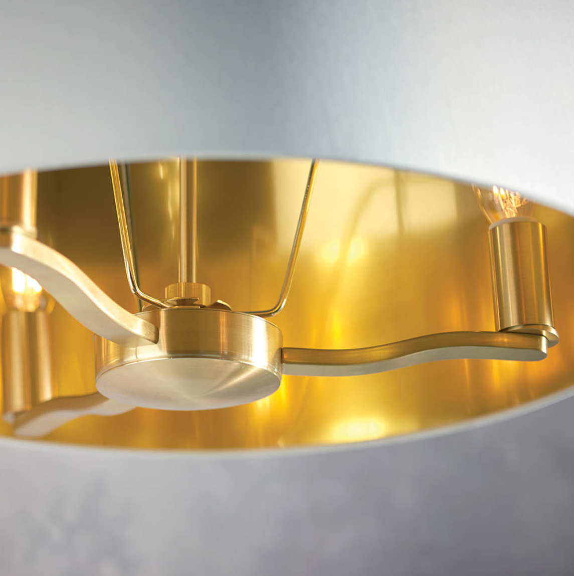 Endon Harvey 3 Light White & Gold Pendant
