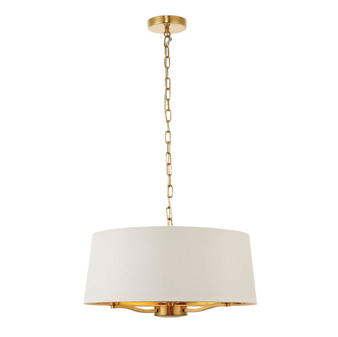 Endon Harvey 3 Light White & Gold Pendant